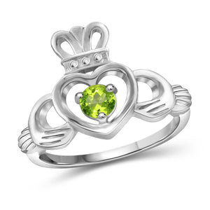JewelonFire 1/4 Carat T.G.W. Peridot Sterling Silver Ring - Assorted Colors