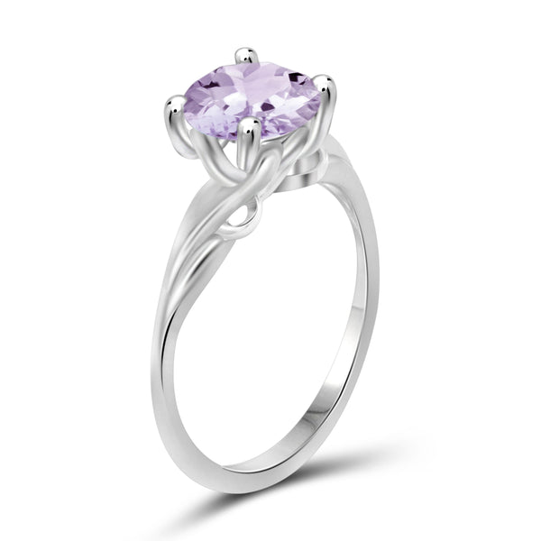 JewelonFire 1 3/4 Carat T.G.W. Pink Amethyst Sterling Silver Ring - Assorted Colors