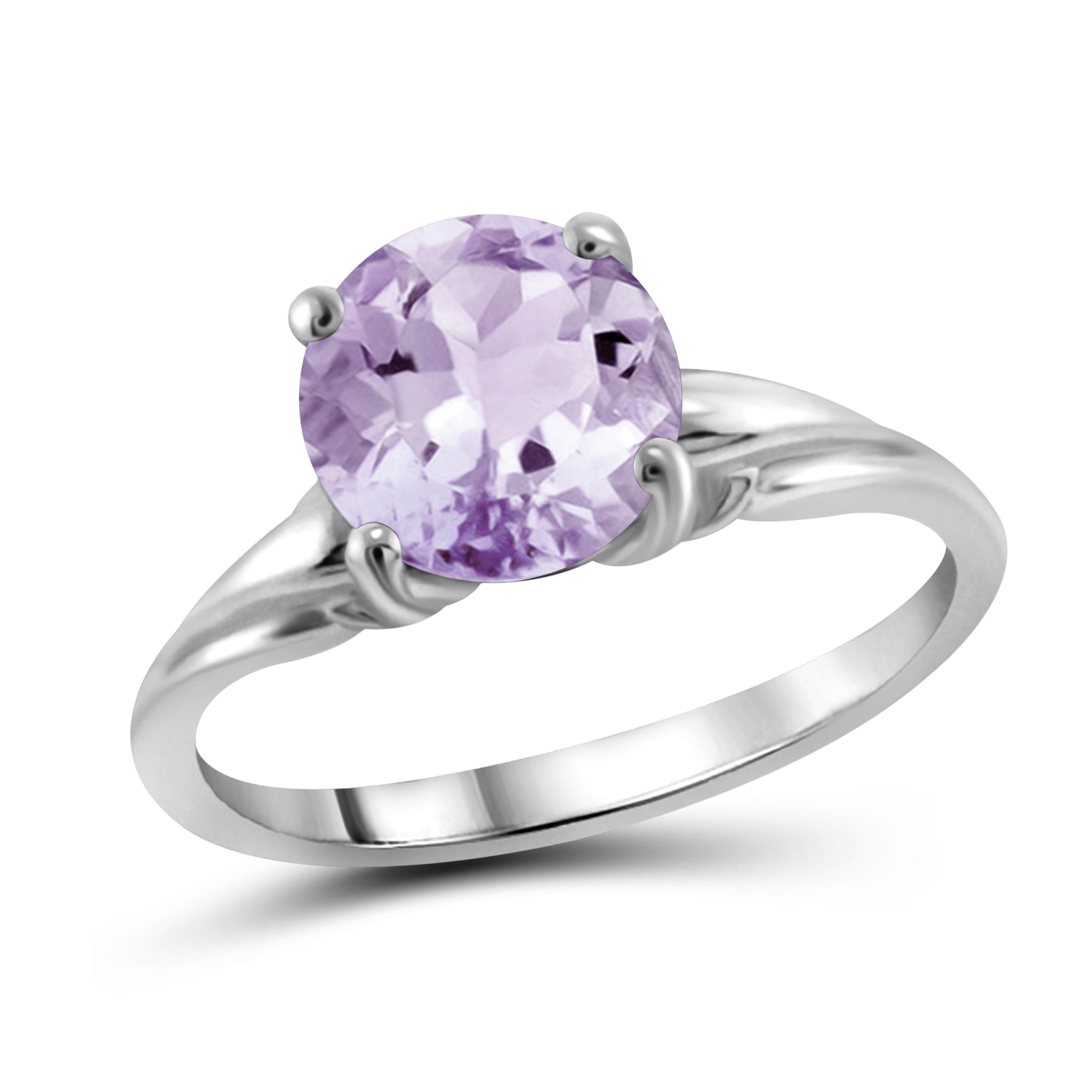 JewelonFire 1 3/4 Carat T.G.W. Pink Amethyst Sterling Silver Ring - Assorted Colors