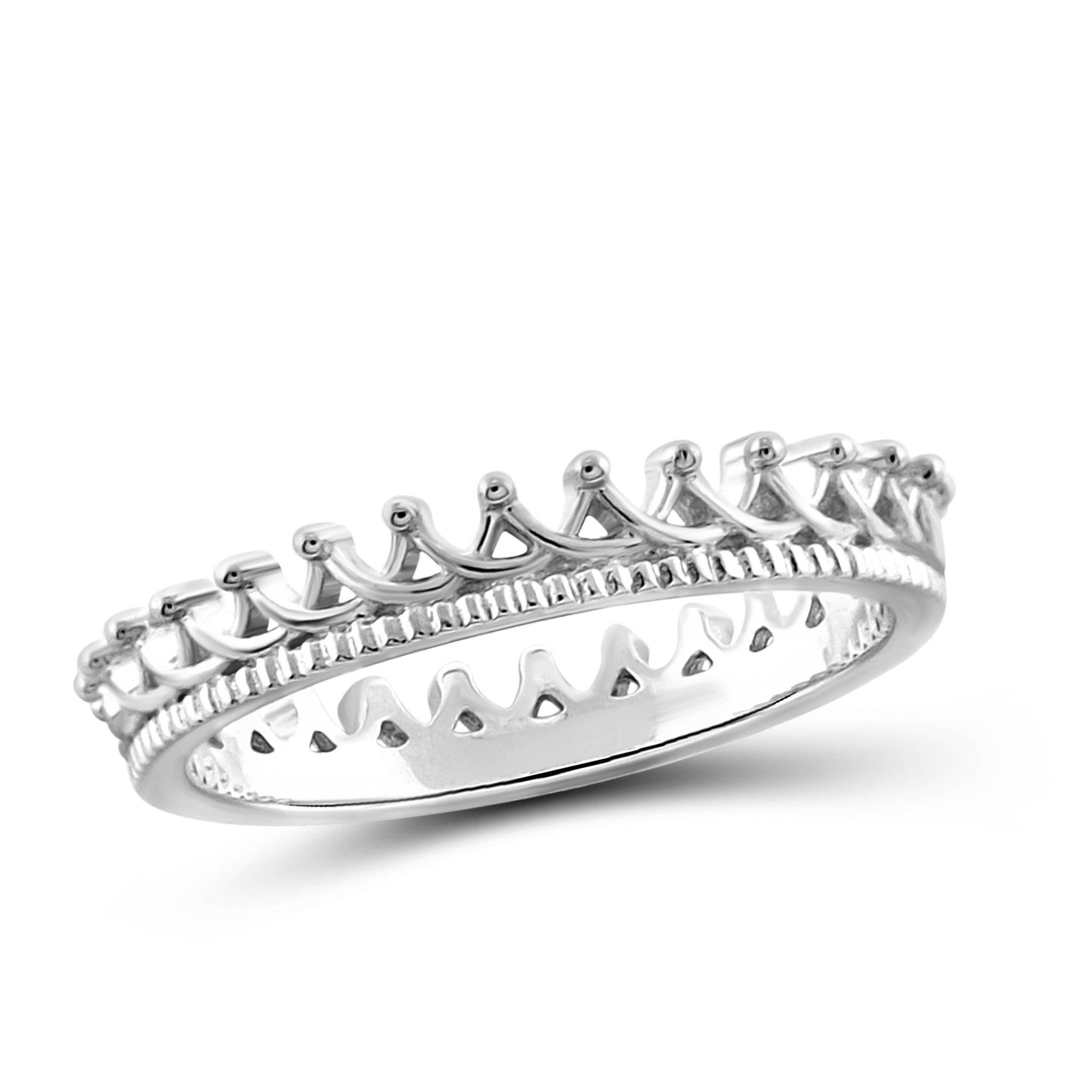 JewelonFire Sterling Silver Sleek Imperial Crown Ring - Assorted Colors