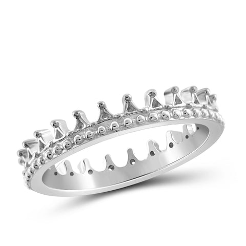 JewelonFire Sterling Silver Sleek Imperial Crown Ring - Assorted Colors