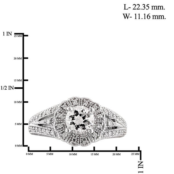 White Cubic Zirconia (AAA) Sterling Silver Ring