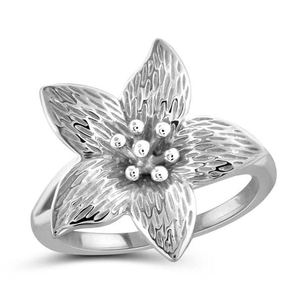 JewelonFire Sterling Silver Blossoming Beauty Flower Ring - Assorted Colors