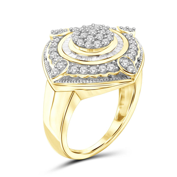 JewelonFire 1 Carat T.W. White Diamond Sterling Silver Ring