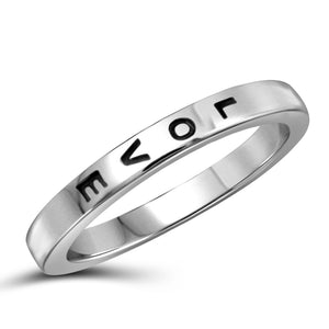 JewelonFire Sterling Silver Lovingly Engraved "Love" Ring - Assorted Colors