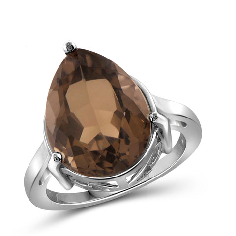 JewelonFire 8 1/2 Carat T.G.W. Smoky Quartz Sterling Silver Ring - Assorted Colors