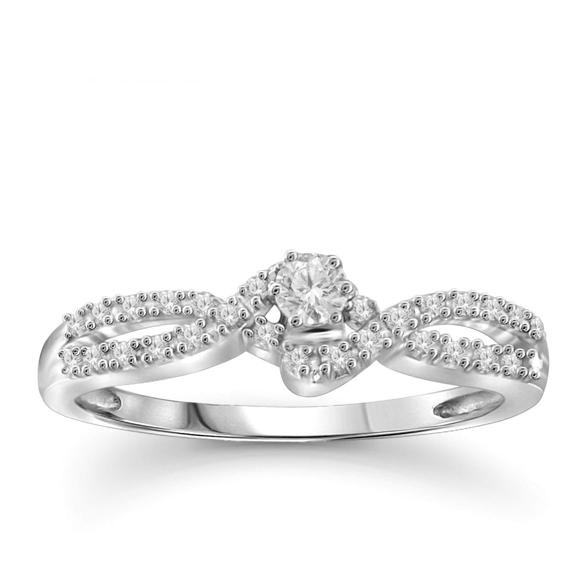 Jewelnova 1/4 Carat T.W. White Diamond 10K Gold Engagement Ring - Assorted Colors