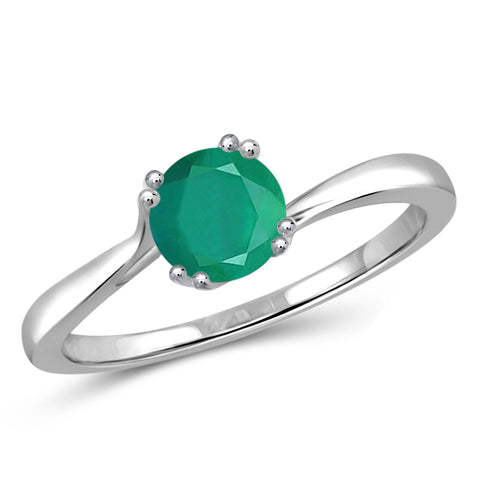 JewelonFire 1/2 Carat T.G.W. Emerald Sterling Silver Ring - Assorted Colors