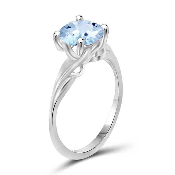 JewelonFire 2 1/3 Carat T.G.W. Sky Blue Topaz Sterling Silver Ring - Assorted Colors