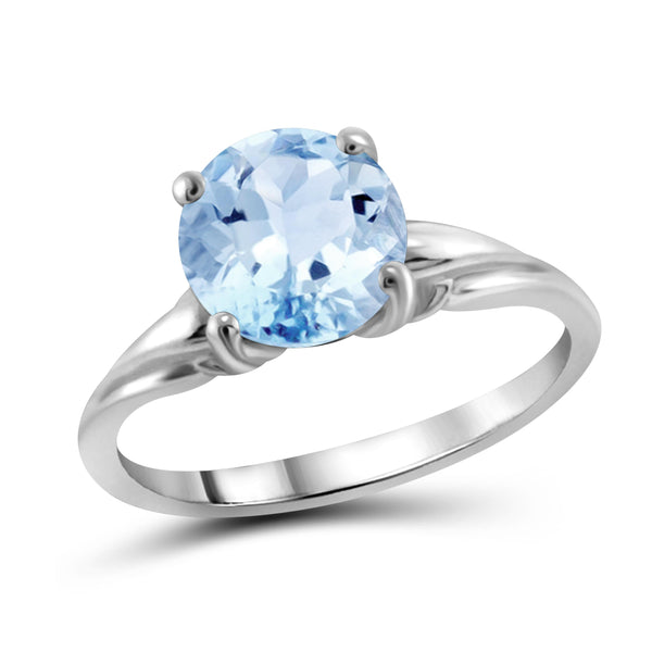 JewelonFire 2 1/3 Carat T.G.W. Sky Blue Topaz Sterling Silver Ring - Assorted Colors
