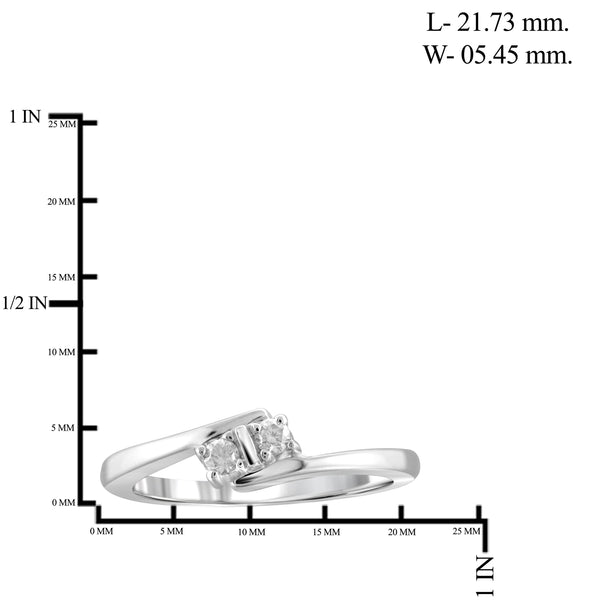 Jewelnova 1/10 Carat T.W. White Diamond 10K White Gold Promise Ring - Assorted Colors