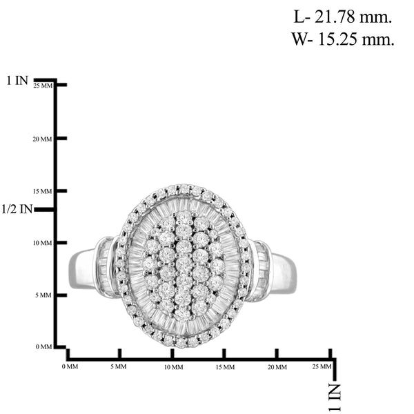 Jewelnova 1.00 Carat T.W. White Diamond 10K Gold Cluster Ring - Assorted Colors