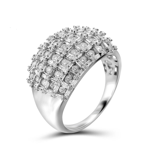 Jewelnova 2.00 Carat T.W. White Diamond 10K Gold Dome Ring - Assorted Colors