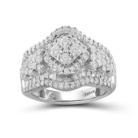 Jewelnova 2.00 Carat T.W. White Diamond 10K Gold Bold Ring - Assorted Colors