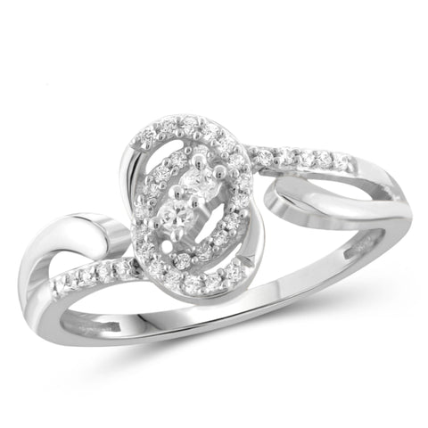 Jewelnova 1/7 Carat T.W. White Diamond 10K Gold Two Stone Ring - Assorted Colors