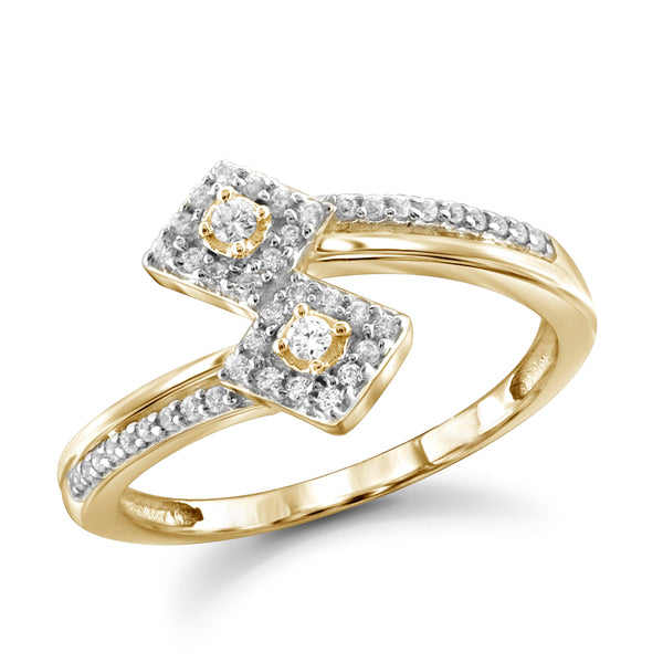 Jewelnova 1/5 Carat T.W. White Diamond 10K Gold Promise Ring - Assorted Colors