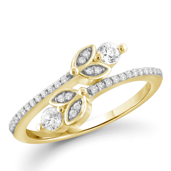 Jewelnova 1/3 Carat T.W. White Diamond 10K Gold Two Stone Ring - Assorted Colors