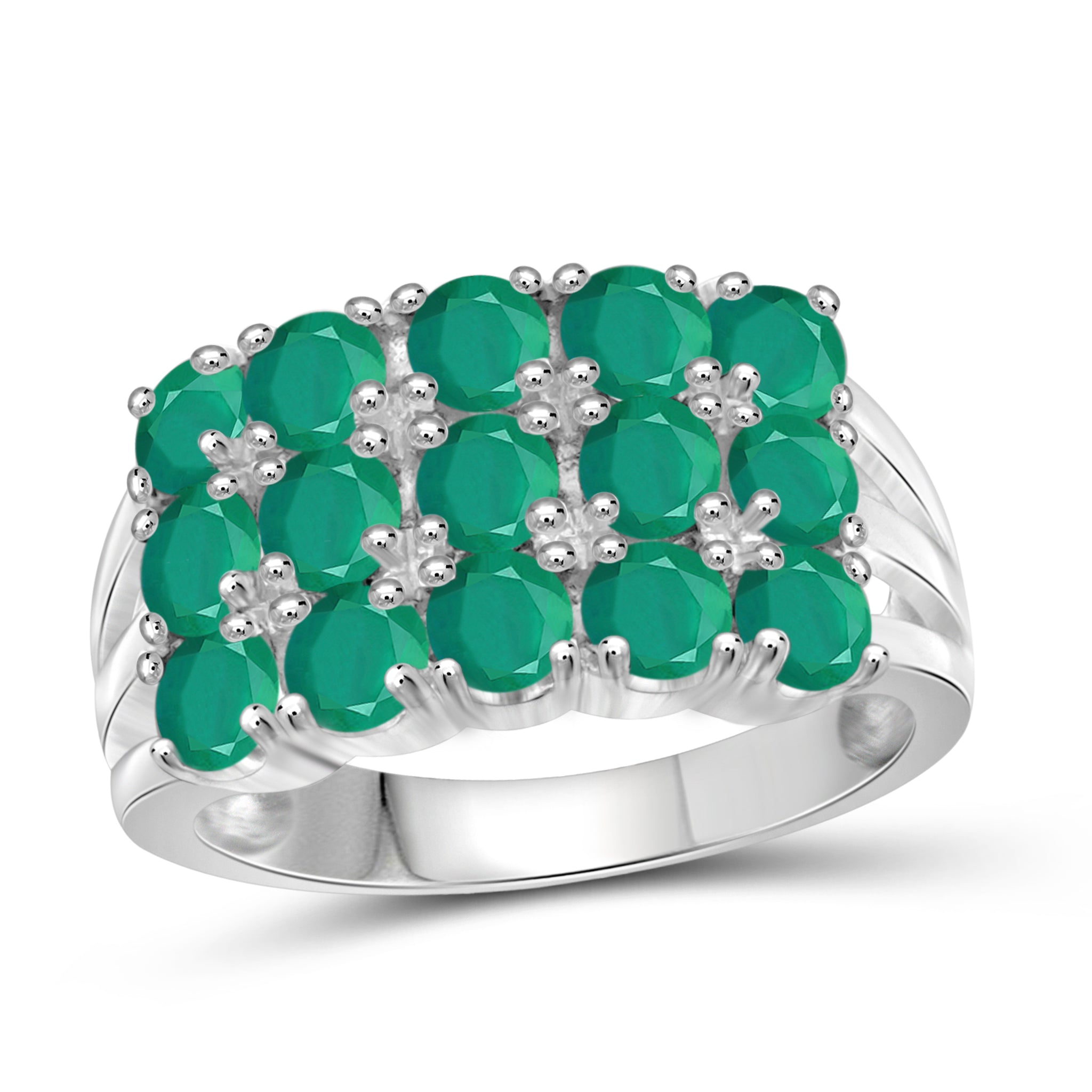 JewelonFire 2 3/4 Carat T.G.W. Emerald Sterling Silver Band- Assorted Colors