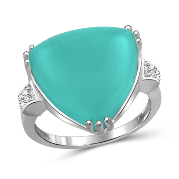 JewelonFire 13 3/4 Carat T.G.W. Chalcedony And White Diamond Accent Sterling Silver Fashion Ring