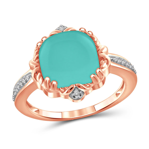 JewelonFire 4 1/2 Carat T.G.W. Chalcedony And White Diamond Accent Sterling Silver Fashion Ring