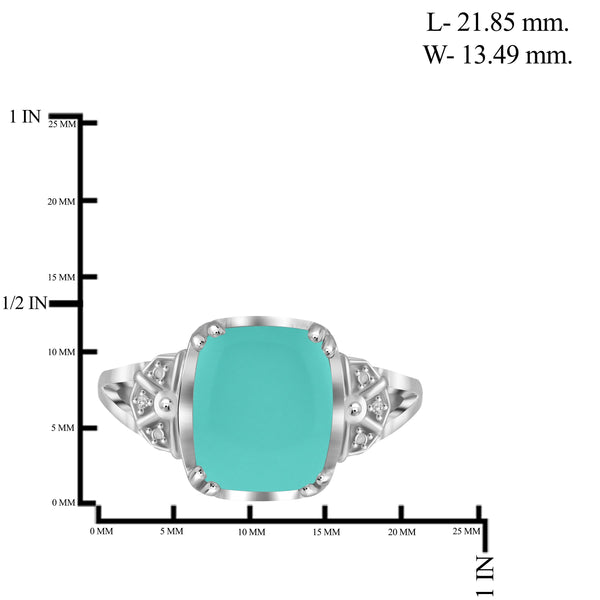 JewelonFire 5 Carat T.G.W. Chalcedony And White Diamond Accent Sterling Silver Fashion Ring