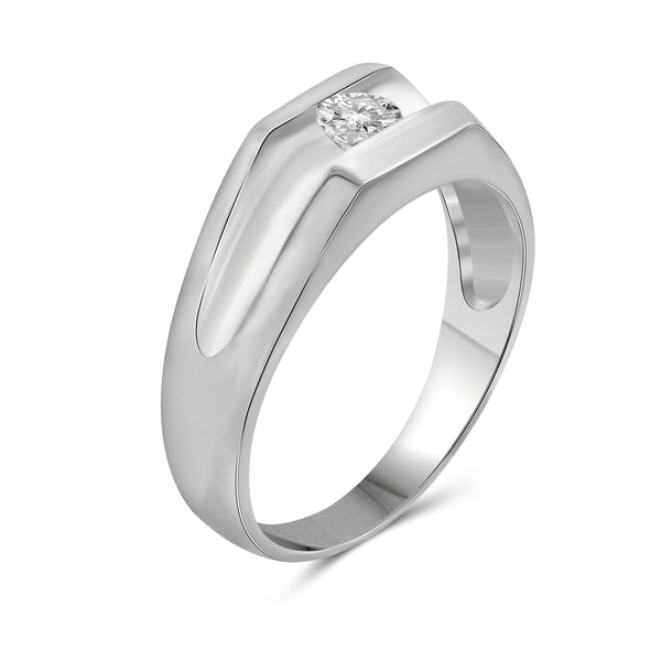 Jewelnova 1/3 Carat T.W. White Diamond 10k Gold Solitaire Men's Ring - Assorted Colors