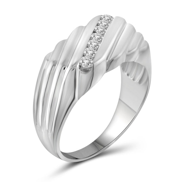 Jewelnova 1/2 Carat White Diamond 10k Gold Men's Ring - Assorted Colors