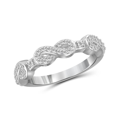 JewelonFire 1/4 Carat T.W. White Diamond Sterling Silver Infinity Stackable Band - Assorted Colors
