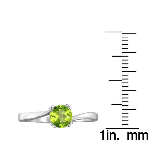 JewelonFire 1/2 Carat T.G.W. Peridot Sterling Silver Ring - Assorted Colors