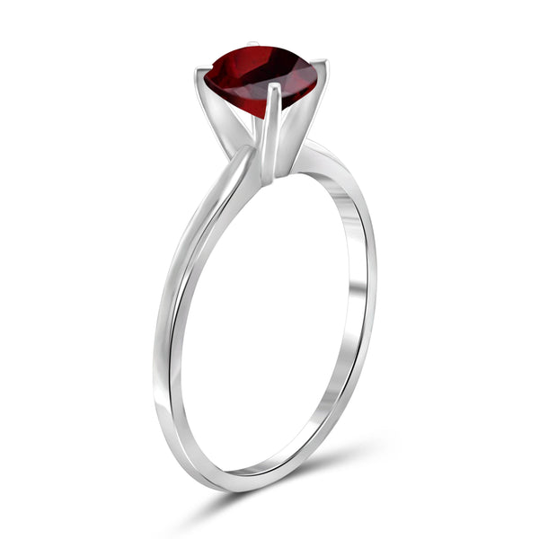 JewelonFire 3/4 Carat T.G.W. Garnet Sterling Silver Ring - Assorted Colors