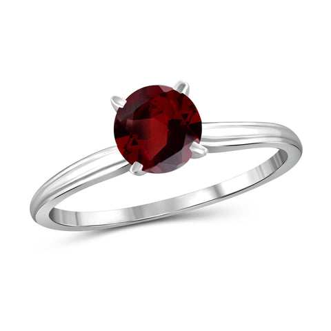 JewelonFire 3/4 Carat T.G.W. Garnet Sterling Silver Ring - Assorted Colors