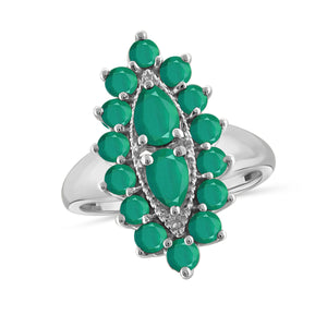 JewelonFire 2.60 Carat T.G.W. Emerald Sterling Silver Ring - Assorted Colors
