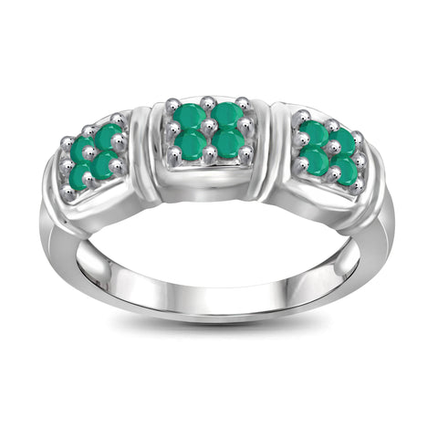 JewelonFire 0.75 Carat T.G.W. Emerald Sterling Silver Ring - Assorted Colors