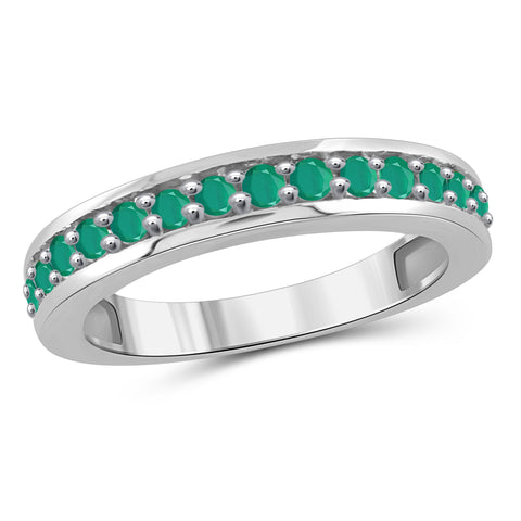 JewelonFire 0.90 Carat T.G.W. Emerald Sterling Silver Band - Assorted Colors