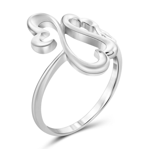 JewelonFire Sterling Silver Entwined Heart Ring - Assorted Colors