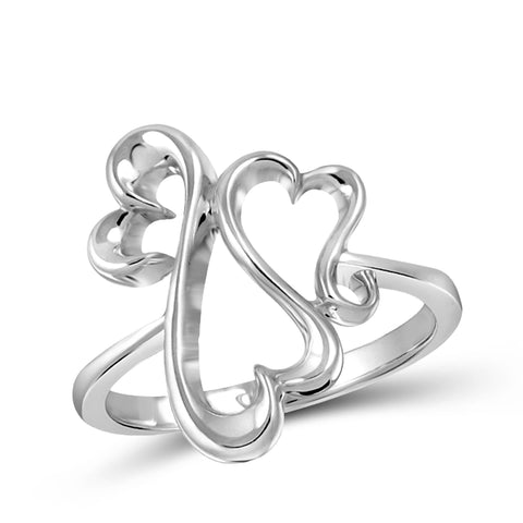JewelonFire Sterling Silver Entwined Heart Ring - Assorted Colors